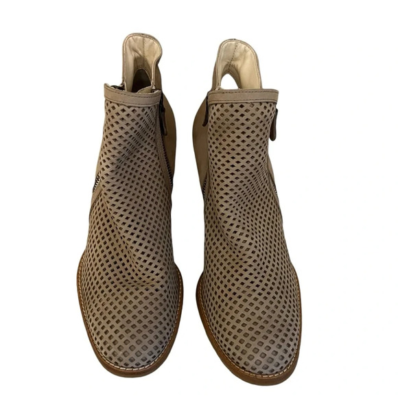 Paul Green Bonzai Perforated Nubuck Ankle Bootie Beige UK 5.5 US 8 Fall Boho - Picture 2 of 8